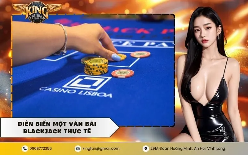 Diễn biến một ván bài Blackjack thực tế